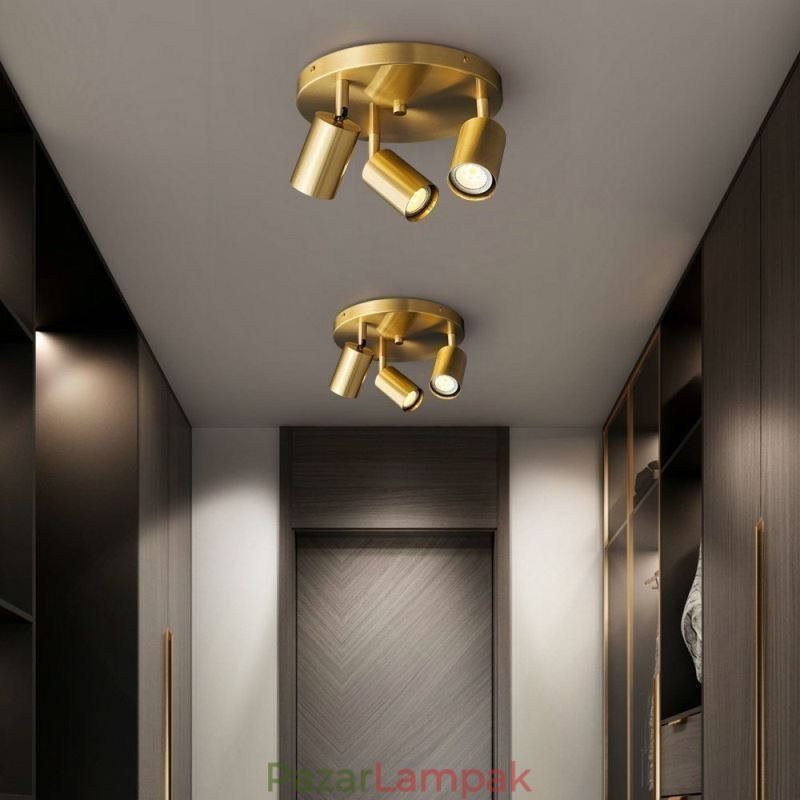 Modern süllyesztett tartó arany fekete süllyesztett tartó 3 fényű Copper Art otthoni világítással