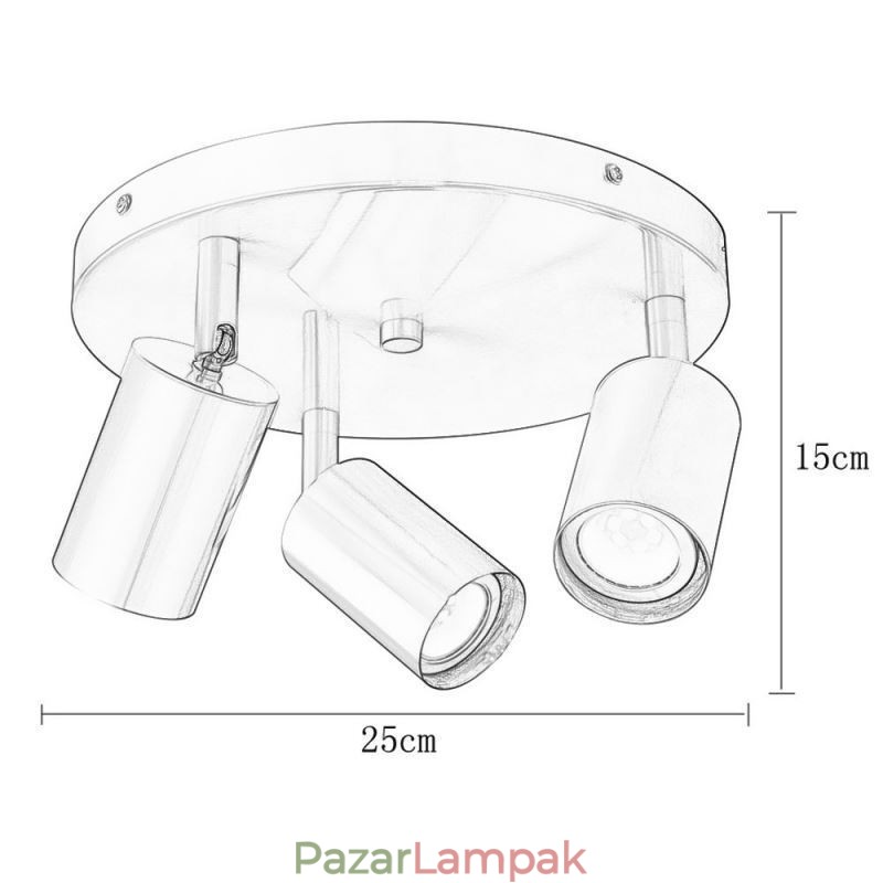 Modern süllyesztett tartó arany fekete süllyesztett tartó 3 fényű Copper Art otthoni világítással