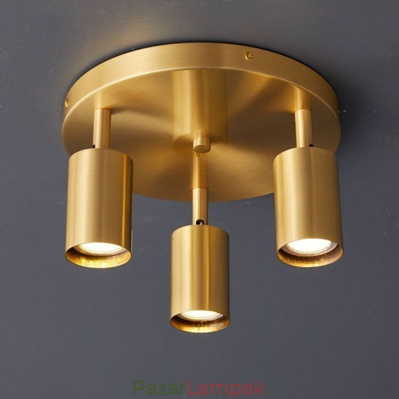 Modern süllyesztett tartó arany fekete süllyesztett tartó 3 fényű Copper Art otthoni világítással