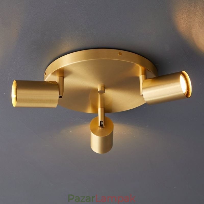 Modern süllyesztett tartó arany fekete süllyesztett tartó 3 fényű Copper Art otthoni világítással