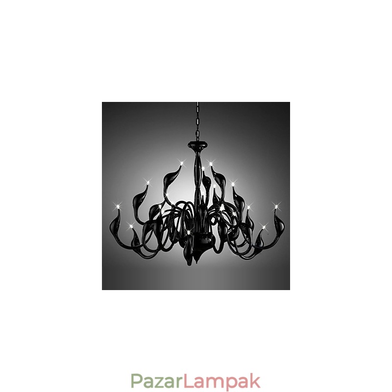 Modern csillár 24 fényű G4 fekete festés