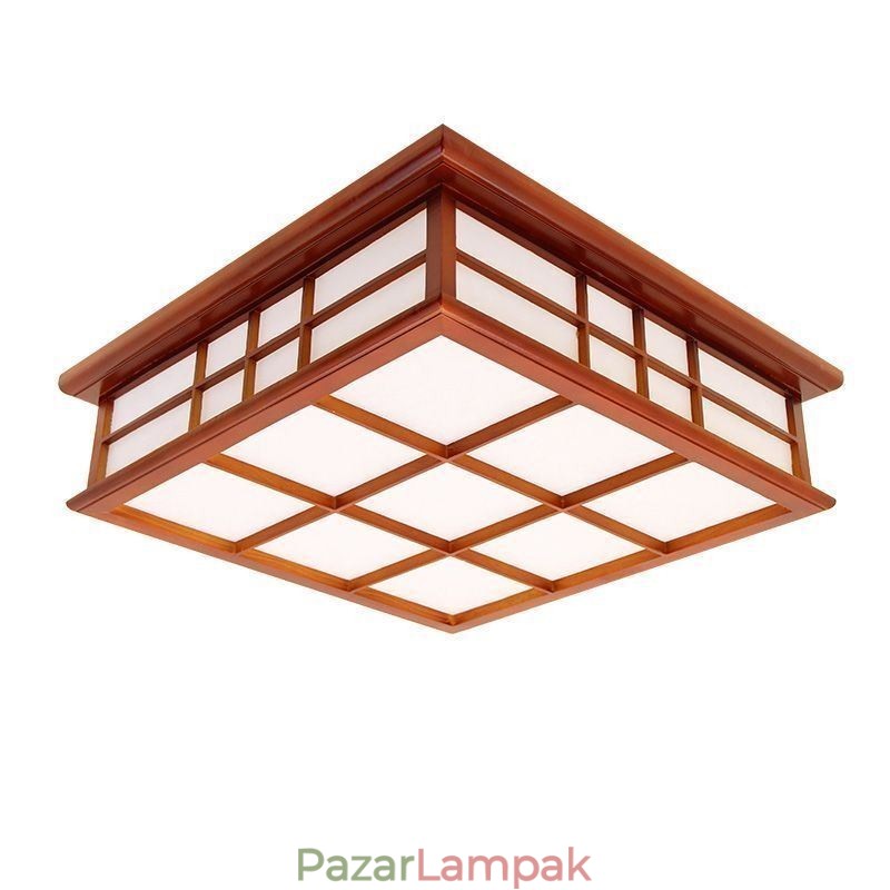 Retro stílusú mennyezeti lámpa, fa süllyesztett tartó