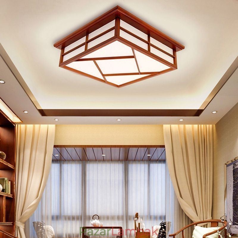 Retro stílusú mennyezeti lámpa, négyzet alakú süllyesztett tartó