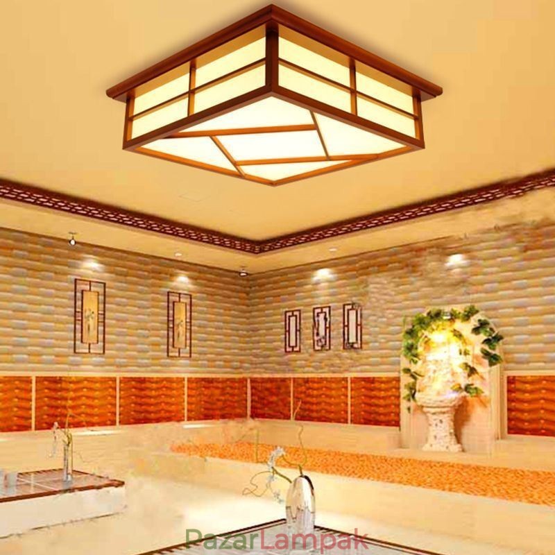 Retro stílusú mennyezeti lámpa, négyzet alakú süllyesztett tartó