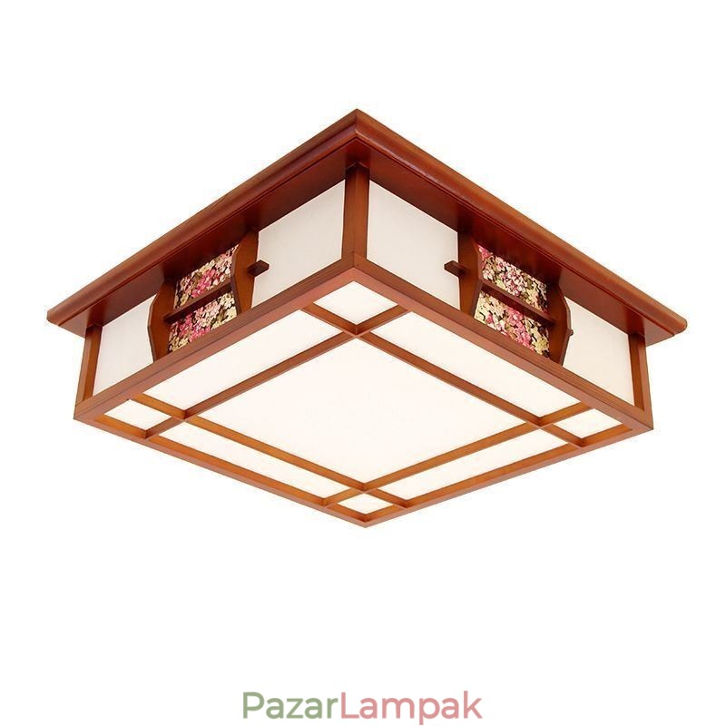 Retro fa süllyesztett szögletes mennyezeti lámpa