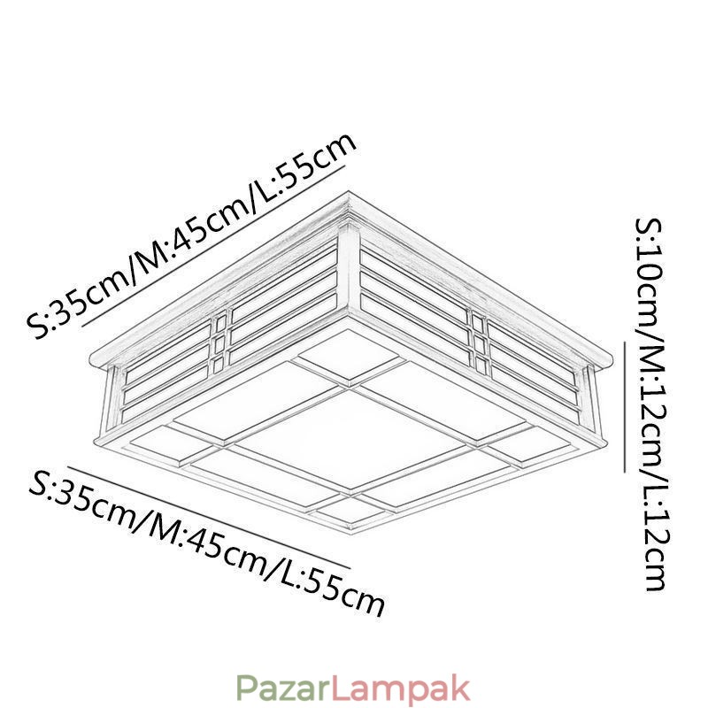 Retro mennyezeti fényű dekoratív fa mennyezeti lámpa