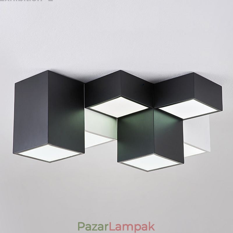 Modern mennyezeti lámpa Rubik-kocka mennyezeti világítás