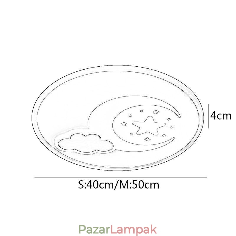 Simplicity mennyezeti lámpa, hold és csillag mennyezeti lámpa