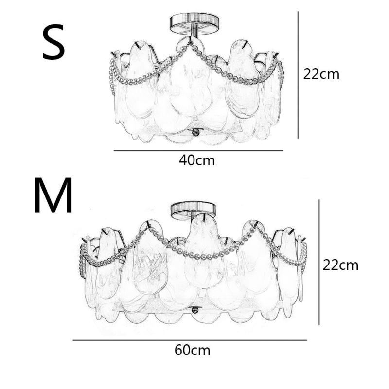 Európai vas mennyezeti lámpa Elegáns üveg mennyezeti lámpa