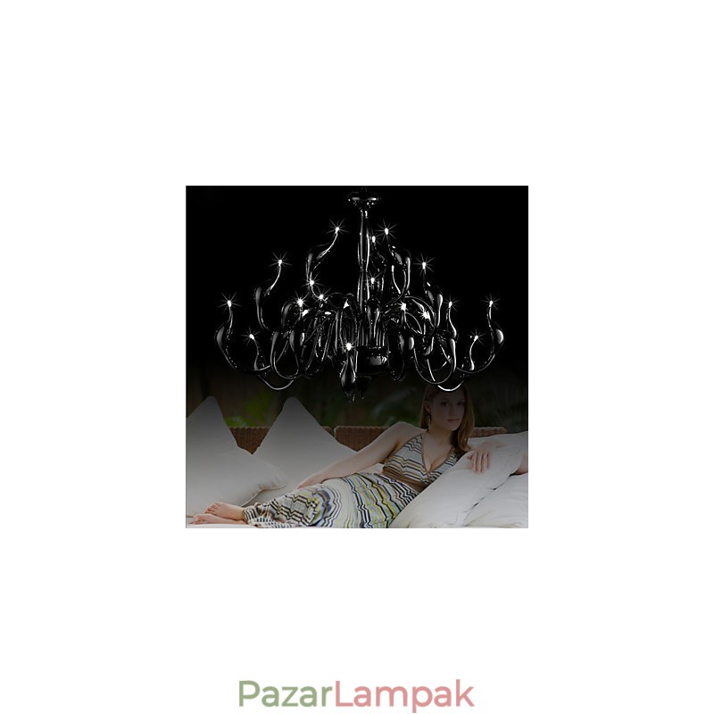 Modern csillár 24 fényű G4 fekete festés