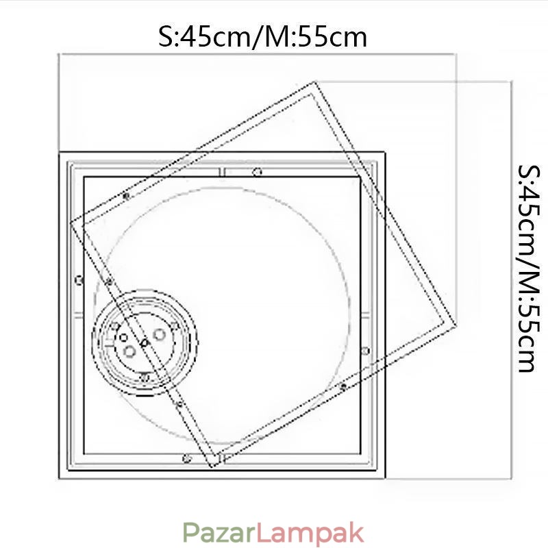 Modern mennyezeti lámpa négyzet alakú geometrikus akril mennyezeti lámpa