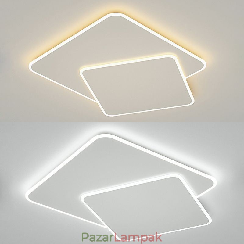 Modern süllyesztett geometriai négyzet alakú mennyezeti lámpa