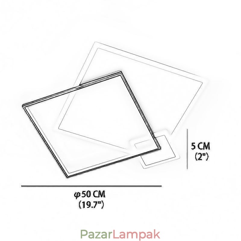 Modern mennyezeti lámpa geometriai négyzet alakú mennyezeti lámpa