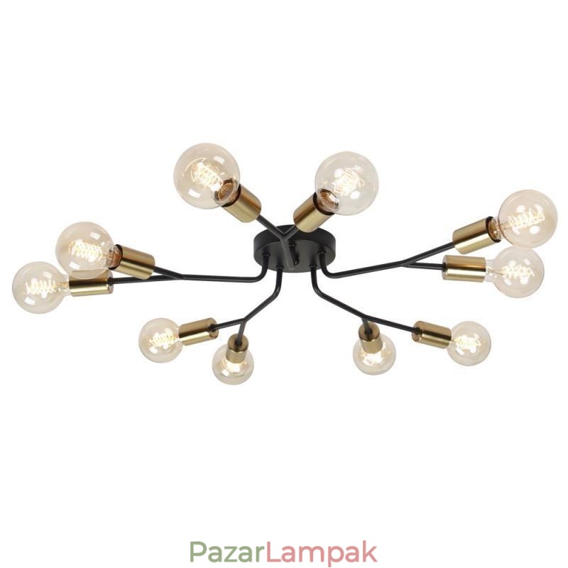 Modern mennyezeti lámpatest, fekete vintage csillár
