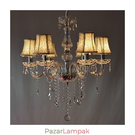 Modern luxus 6 fényű csillár kristály díszítéssel Modern luxus 6 fényű csillár kristály díszítéssel