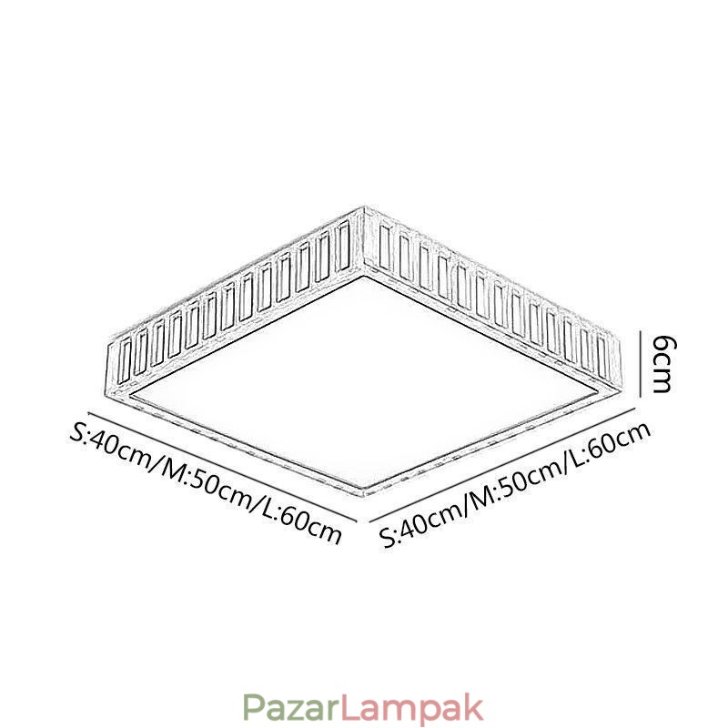 Japán mennyezeti lámpa Négyzet alakú fa mennyezeti lámpa