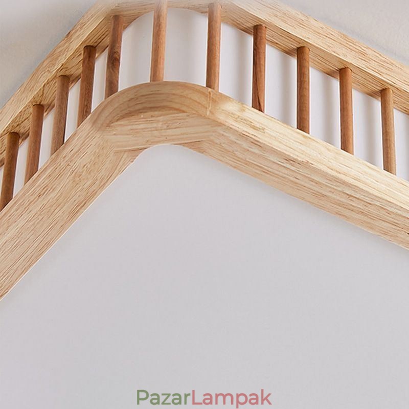Japán mennyezeti lámpa Négyzet alakú fa mennyezeti lámpa