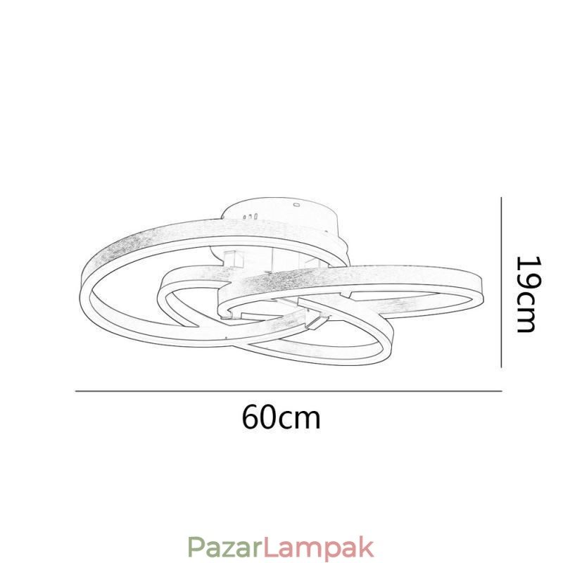 Modern mennyezeti lámpa 3 gyűrűs mennyezeti lámpa