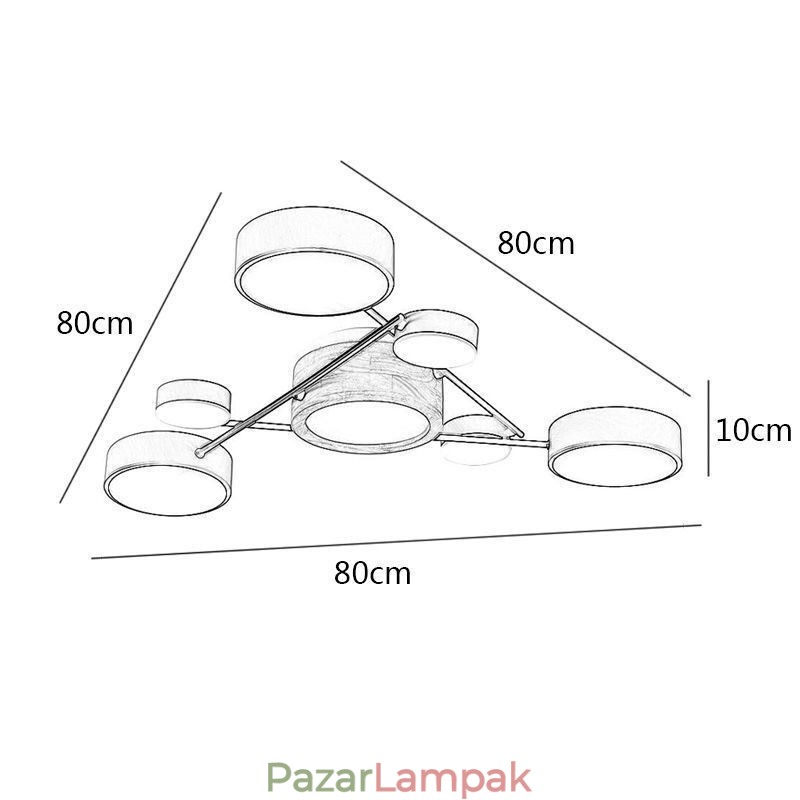 Modern molekula alakú akril mennyezeti lámpa