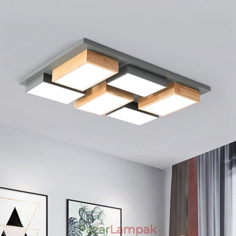 Modern akril mennyezeti fény, geometrikus fa mennyezeti lámpa