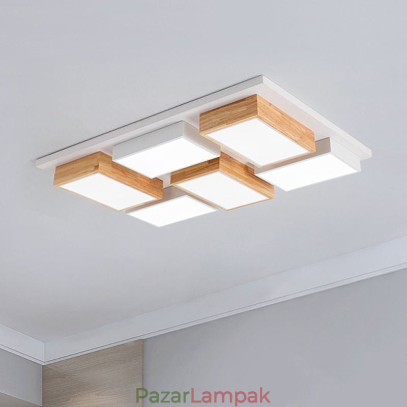 Modern akril mennyezeti fény, geometrikus fa mennyezeti lámpa