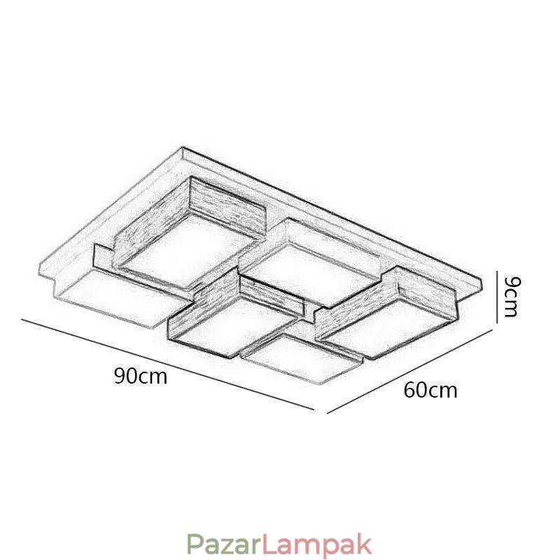 Modern akril mennyezeti fény, geometrikus fa mennyezeti lámpa