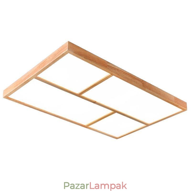 Modern mennyezeti lámpa, minimalista fa stílusú, süllyesztett mennyezeti lámpatest