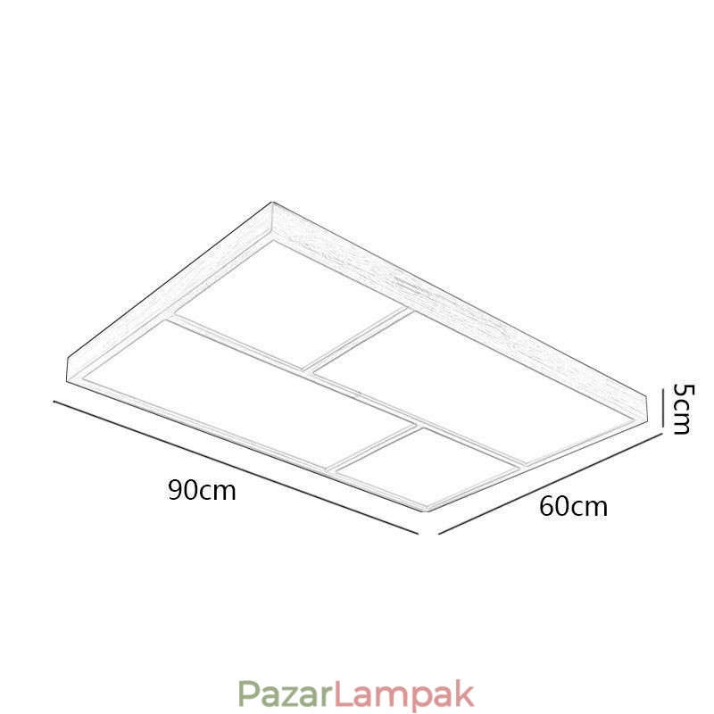 Modern mennyezeti lámpa, minimalista fa stílusú, süllyesztett mennyezeti lámpatest