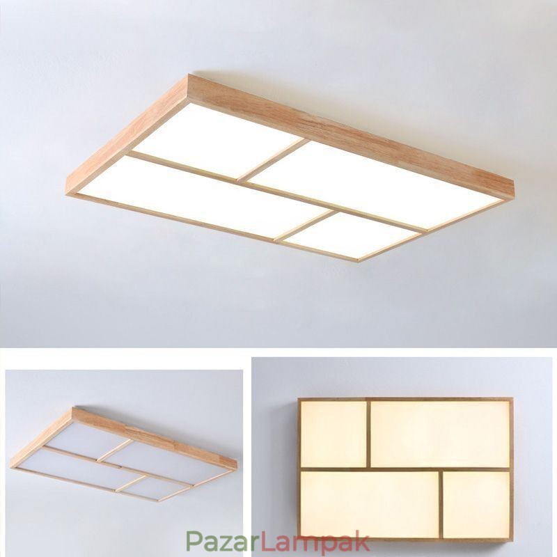 Modern mennyezeti lámpa, minimalista fa stílusú, süllyesztett mennyezeti lámpatest