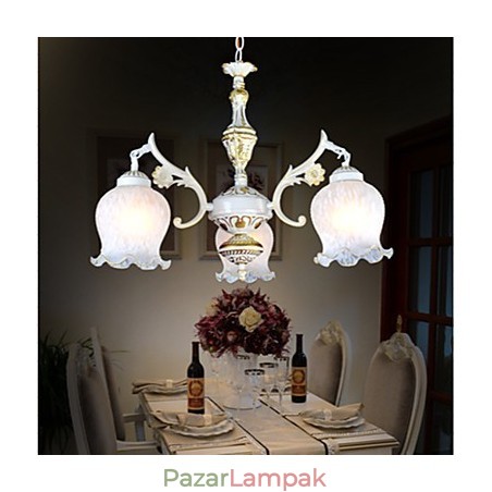 Csillár Three Lights White European Retro Classic Csillár Three Lights White European Retro Classic