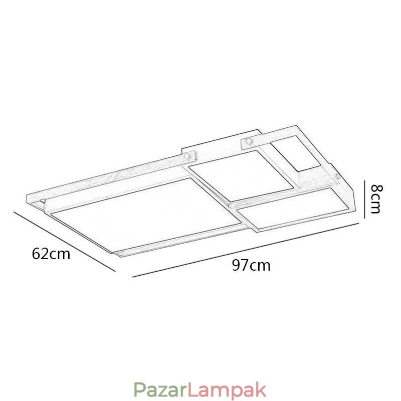 Modern mennyezeti lámpa, téglalap alakú mennyezeti lámpa