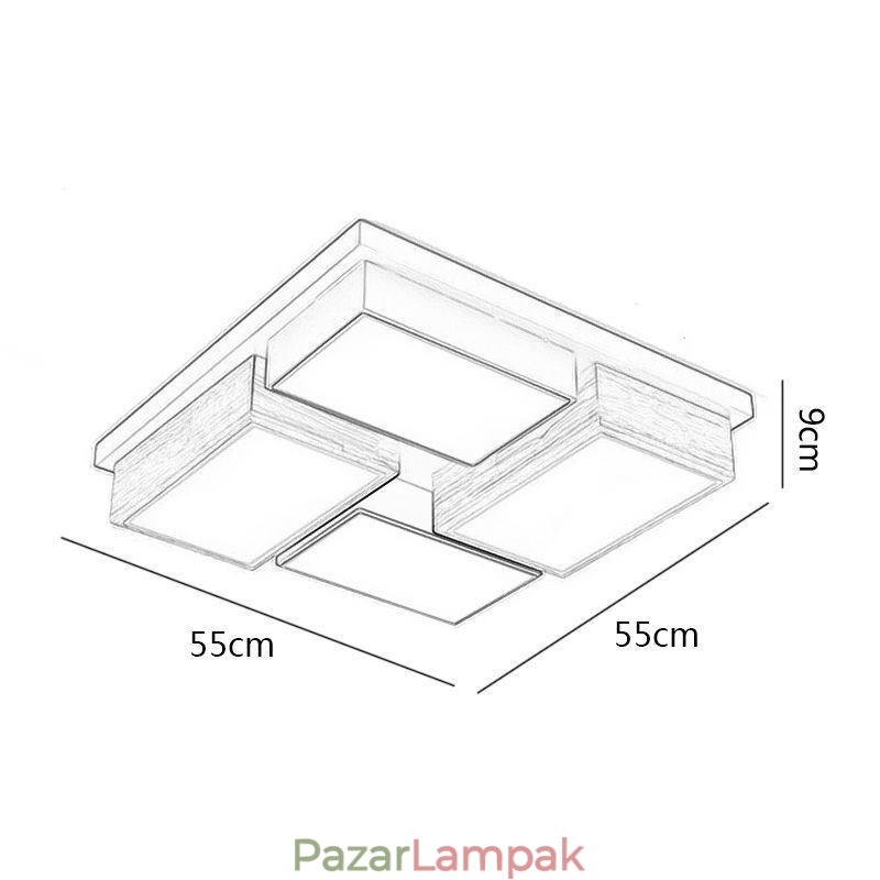 Modern mennyezeti lámpa, geometrikus fa mennyezeti lámpa