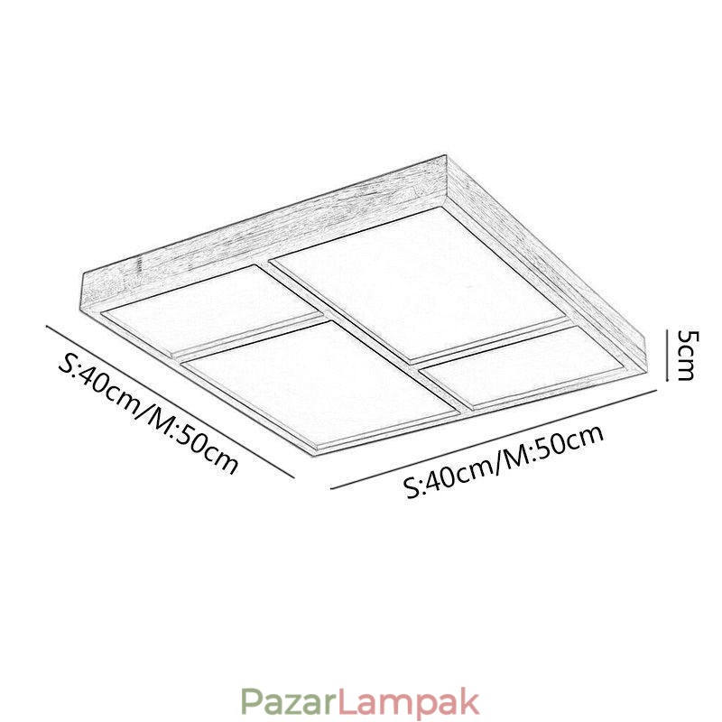 Japán akril mennyezeti fény, geometrikus fa mennyezeti lámpa