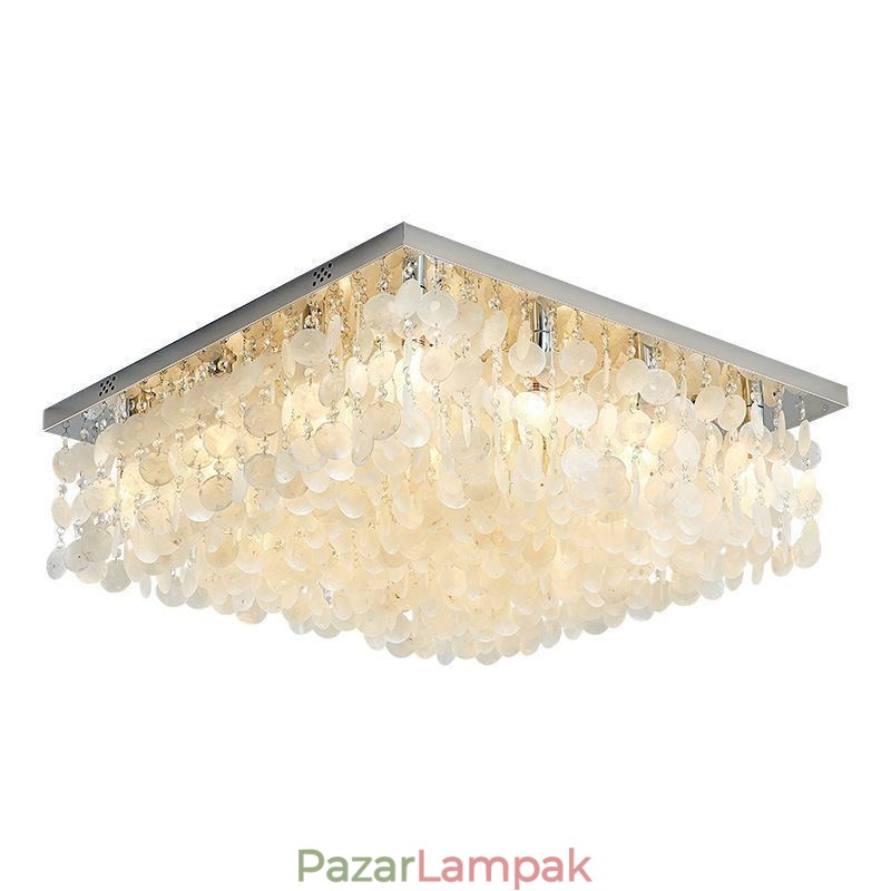 Modern, fehér héjú mennyezeti lámpatest süllyesztett csillár