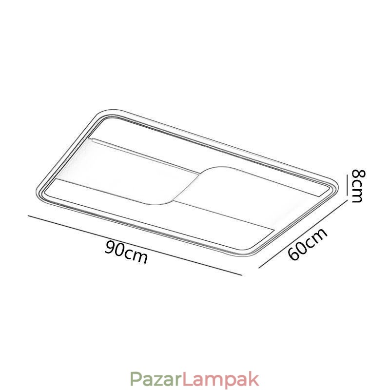 Modern mennyezeti lámpatest négyszögletes süllyesztett mennyezeti lámpák 90*60cm