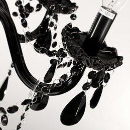 Csillár fekete kristály modern 6 lámpa