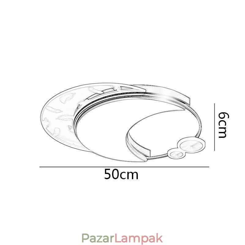 Falba süllyesztett modern Hold alakú mennyezeti lámpa