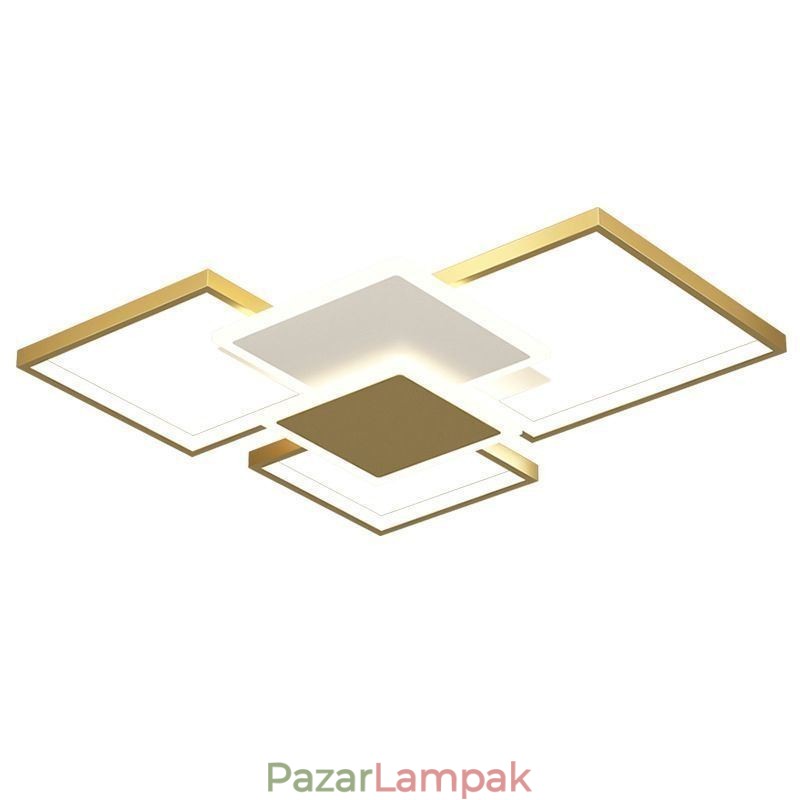 Modern arany süllyesztett geometriai lámpatest mennyezeti lámpa 2 rétegű