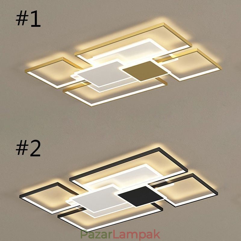 Modern arany süllyesztett geometriai lámpatest mennyezeti lámpa 2 rétegű