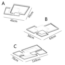 Modern arany süllyesztett geometriai lámpatest mennyezeti lámpa 2 rétegű