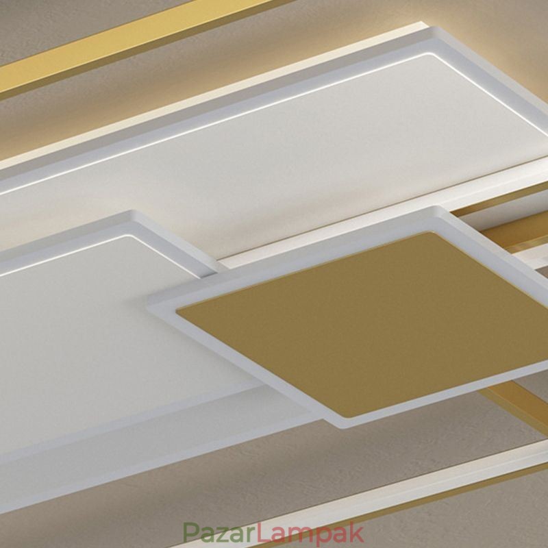 Modern arany süllyesztett geometriai lámpatest mennyezeti lámpa 2 rétegű