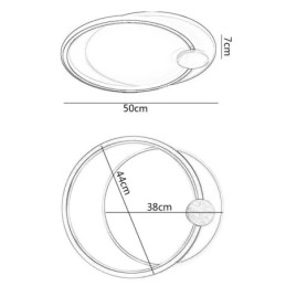 Modern, süllyesztett, akril 2 gyűrűs mennyezeti lámpatest