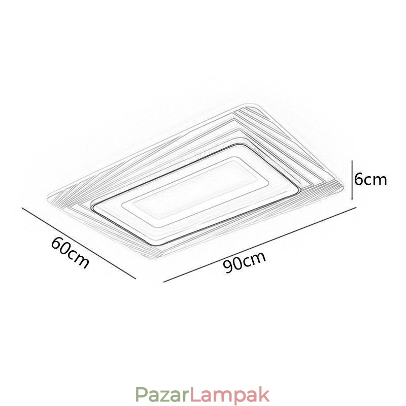 Téglalap alakú, süllyesztett mennyezeti lámpa, minimalista akril ultravékony mennyezeti lámpa