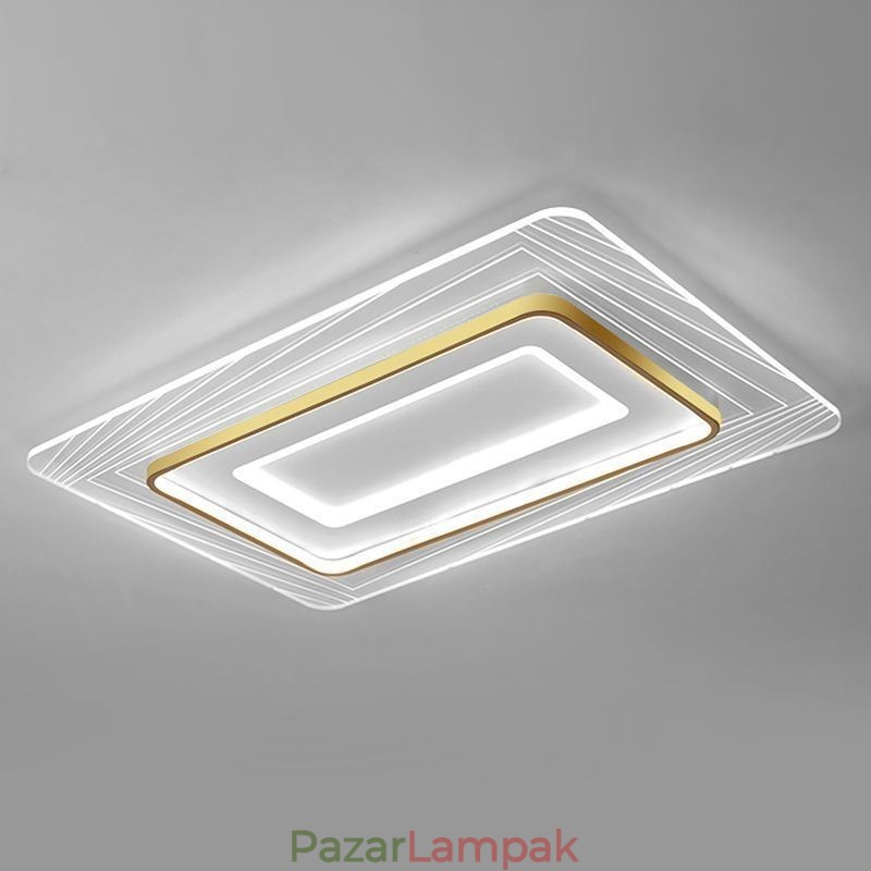 Téglalap alakú, süllyesztett mennyezeti lámpa, minimalista akril ultravékony mennyezeti lámpa