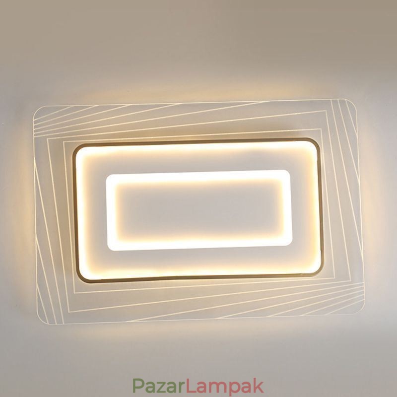 Téglalap alakú, süllyesztett mennyezeti lámpa, minimalista akril ultravékony mennyezeti lámpa