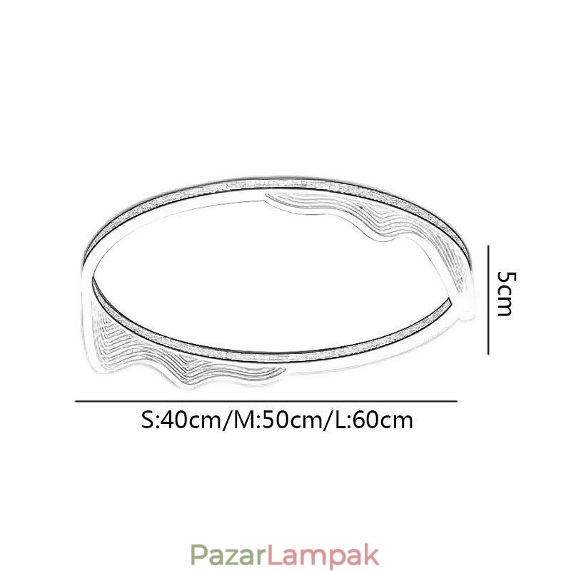 Süllyesztett, körkörös mennyezeti lámpa hullámos szélekkel