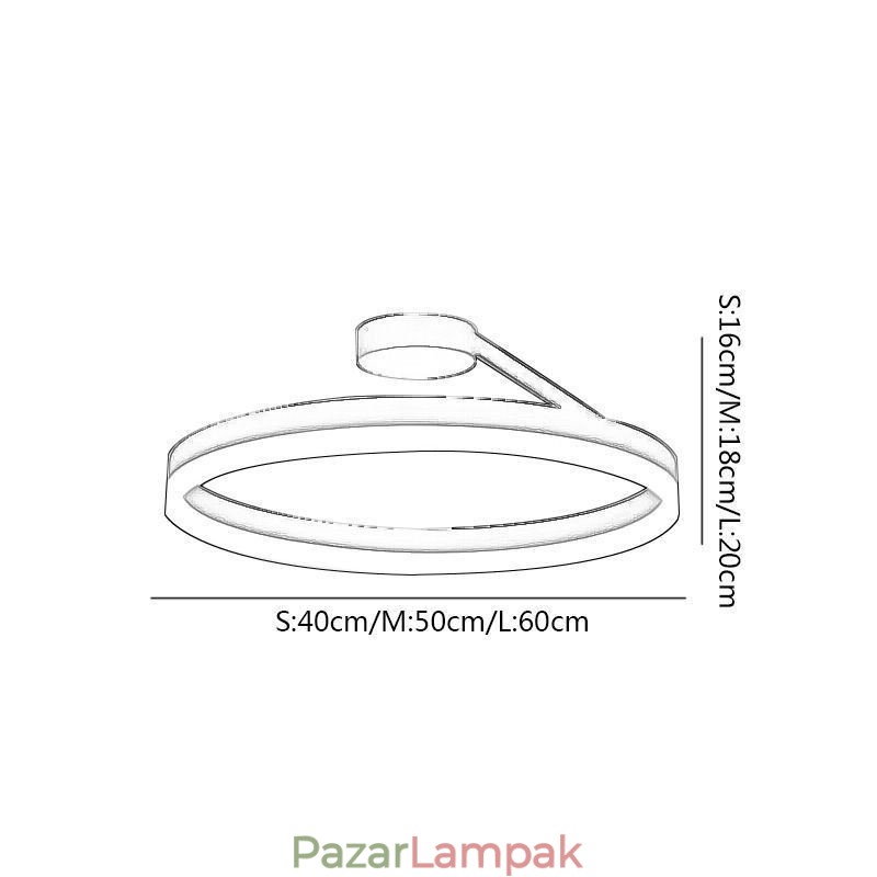 Modern süllyesztett mennyezeti lámpatest, körkörös világító lámpa akril lámpaernyővel