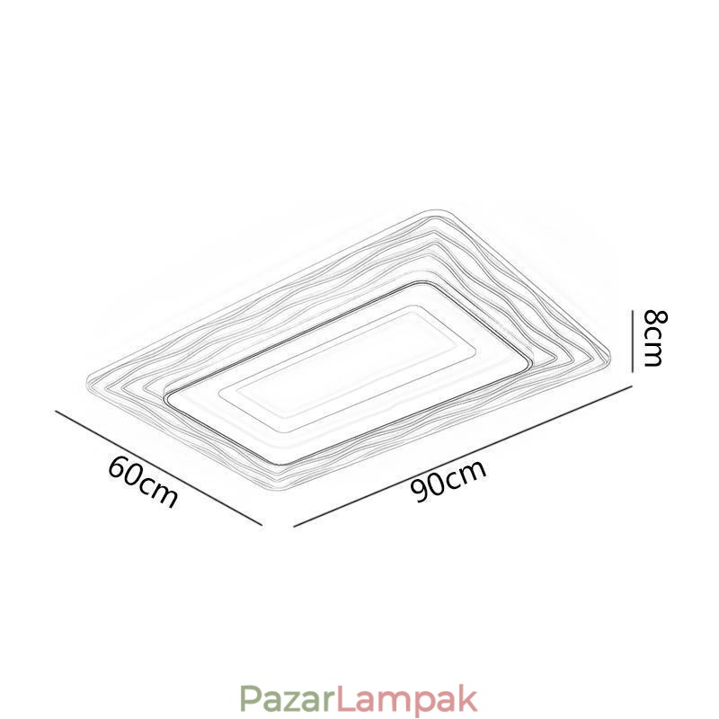 Négyszögletű süllyesztett, minimalista akril ultravékony mennyezeti lámpa