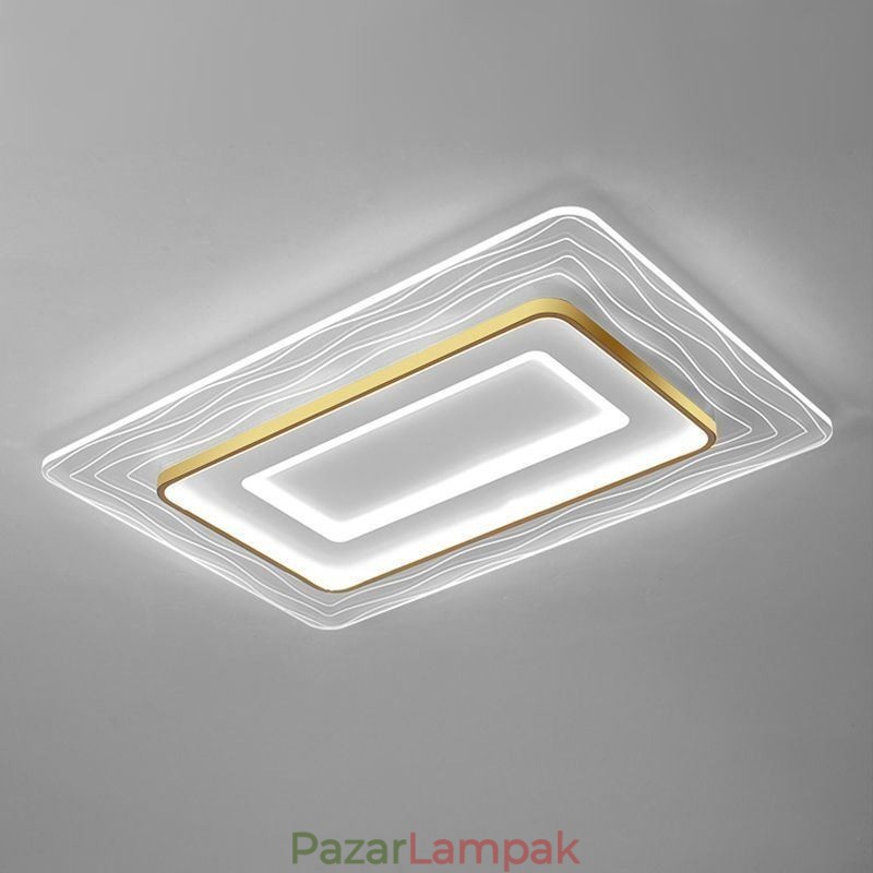 Négyszögletű süllyesztett, minimalista akril ultravékony mennyezeti lámpa