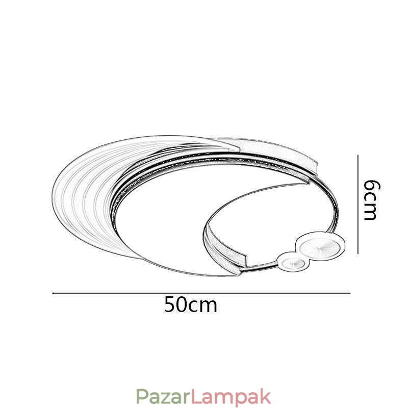 Szabályozható mennyezeti lámpa Modern süllyesztett lámpatestek Hold alakú 36W-tal
